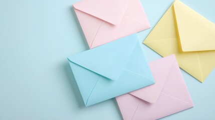 Colorful Envelopes on a Soft Background