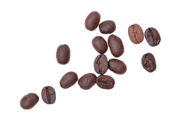 coffee beans isolated on white on white 