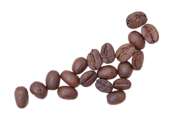 coffee beans isolated on white