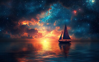 A surreal celestial dreamscape