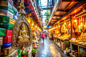 Discover spiritual protection with ancient Buddhist amulets from Thailand's bustling street markets.