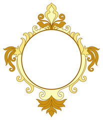 Golden Yellow Vintage Frame, Magic Mirror Frame, Border for Decoration