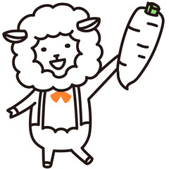 色加工ok ひつじ素材No.41 大根