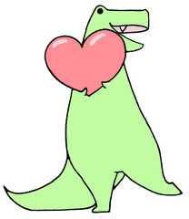 tyrannosaurus have a heart (green)