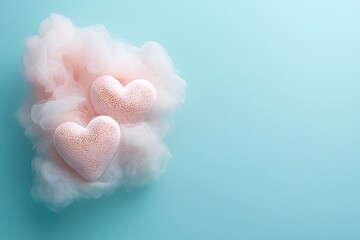Romantic Pastel Hearts in Soft Smoke Cloud - Pastel color palettes