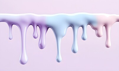 Dripping pastel paint in lilac, blue, and pink.
