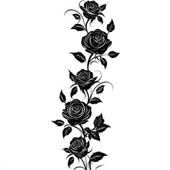 Black Rose Floral Pattern