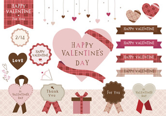 バレンタインフレーム_イラスト_デザイン_チェック柄01