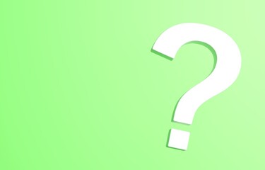 3D素材_クエスチョンマーク_緑