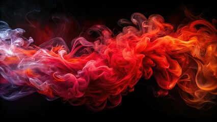 Fototapeta premium Abstract Red Smoke Panoramic Desktop Background