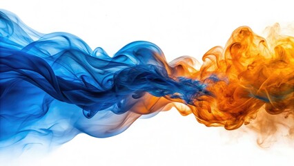 Abstract Smoke Wave: Blue Orange White Documentary Photography