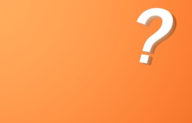 3D素材_クエスチョンマーク_オレンジ