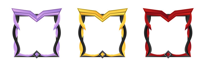 complete set of game avatar borders with modern and sophisticated themes, for social media frames and in-game materials