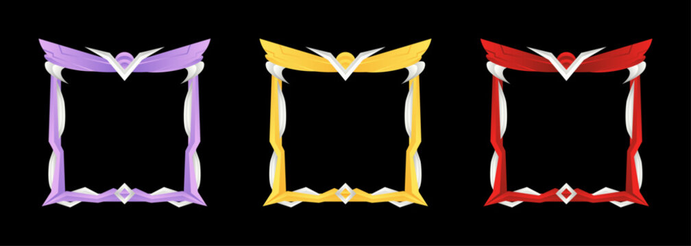 complete set of game avatar borders with bee king theme, for social media frames and in-game materials