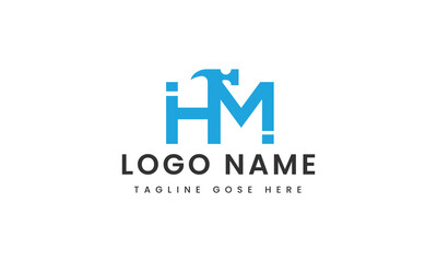 hm letter custom logo design