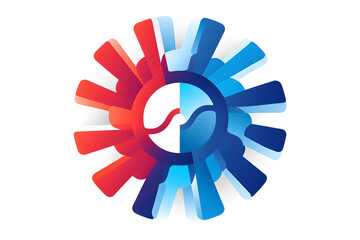 Artistic Blend of Heating and Cooling Symbols Representing HVAC system – Perfect Logo for HVAC business
