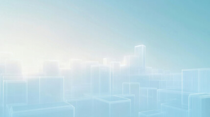 light and airy background featuring urban buildings in soft hues, creating serene atmosphere. This abstract design evokes sense of calm and modernity