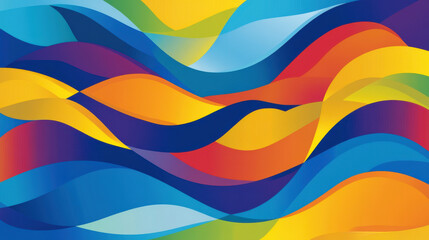 Obraz premium Vibrant Rainbow Swirls Abstract Background for Art and Fashion Design, Dynamic Creativity Energy Boost