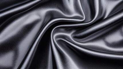 Elegant dark satin fabric with smooth texture