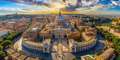 Aerial Vatican City Drone Shot