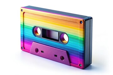 Obraz premium Aerial View Cassette Tape Box Mockup - Retro Design