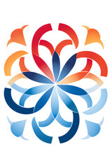 Obraz premium Artistic Blend of Heating and Cooling Symbols Representing HVAC system – Perfect Logo for HVAC business