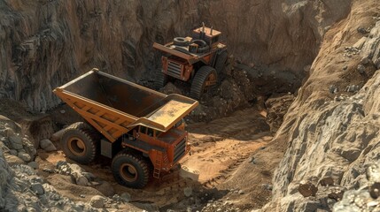Fototapeta premium Visualize the risks associated with excavation work through realistic 3D renders of mining and trenching operations