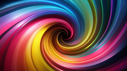 Obraz premium abstract colorful spiral wave wallpaper on black background