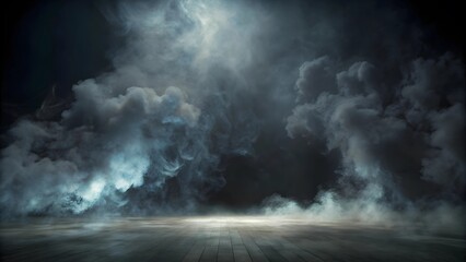 White smoke or fog flowing across the floor creates a mysterious and ethereal atmosphere. This effect is perfect for enhancing the ambiance of theatrical productions, photo shoots, or special events