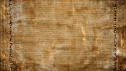 Obraz premium Worn burlap texture with rustic fringed edges