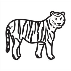 Tiger silhouette vector art illustration.  