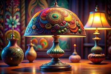 Obraz premium AI Generated 3D Table Lamp, Conceptual Photography