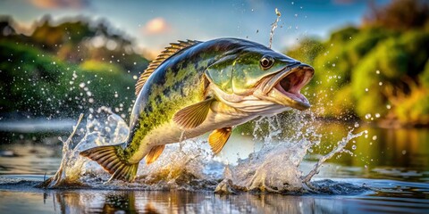 AI Generated Largemouth Bass Leaping - Documentary Style