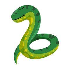 Green wooden snake. Symbol of the Chinese New Year 2025. Design element for cards, banners, posters