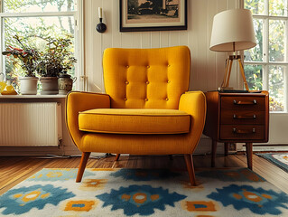 Relaxing in Mustard Armchair Interior Design