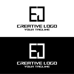 creative letter logo ej design vector