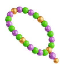 Beaded Mardi Gras Necklace in Festive Colors