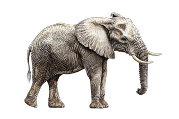 Fototapeta premium detailed illustration of elephant showcasing its majestic features