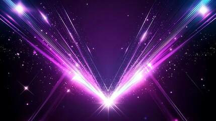 Obraz premium Abstract Purple Light Rays And Sparkling Dust