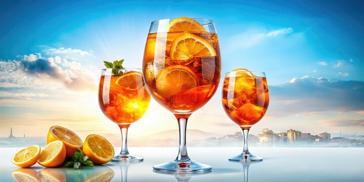 Aperol Spritz Cocktail Double Exposure AI Art