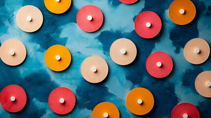 Circles on Blue: Abstract Art Design