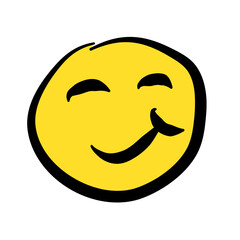 Fototapeta premium Hand Drawn Sketch Emoji with Different Emotion and Mood