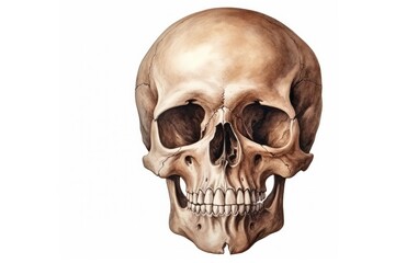 Fototapeta premium Illustration of skull person human head.
