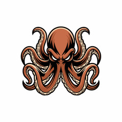 octopus wild design logo illustration