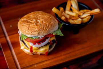 Delicious fast food like burgers and pizza