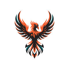 Naklejka premium phoenix fire design logo illustration on white background