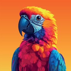 Colorful Low Poly Parrot Vector illustration