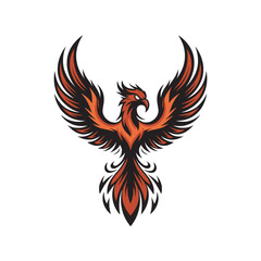 Obraz premium phoenix fire flying design logo illustration