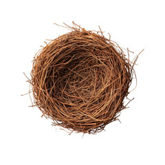 Obraz premium Natural Bird Nest Made of Twigs and Grass