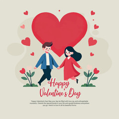 Happy valentines Day Celebration Social media post template banner
